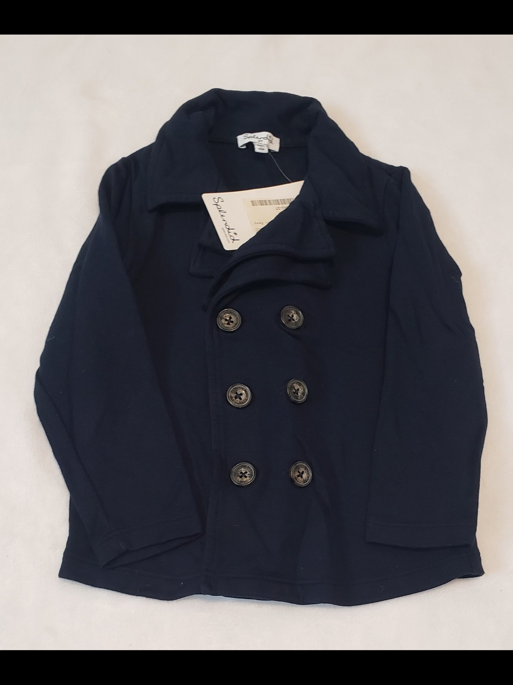Splendid Littles Navy Double-Collar Peacoat for Kids